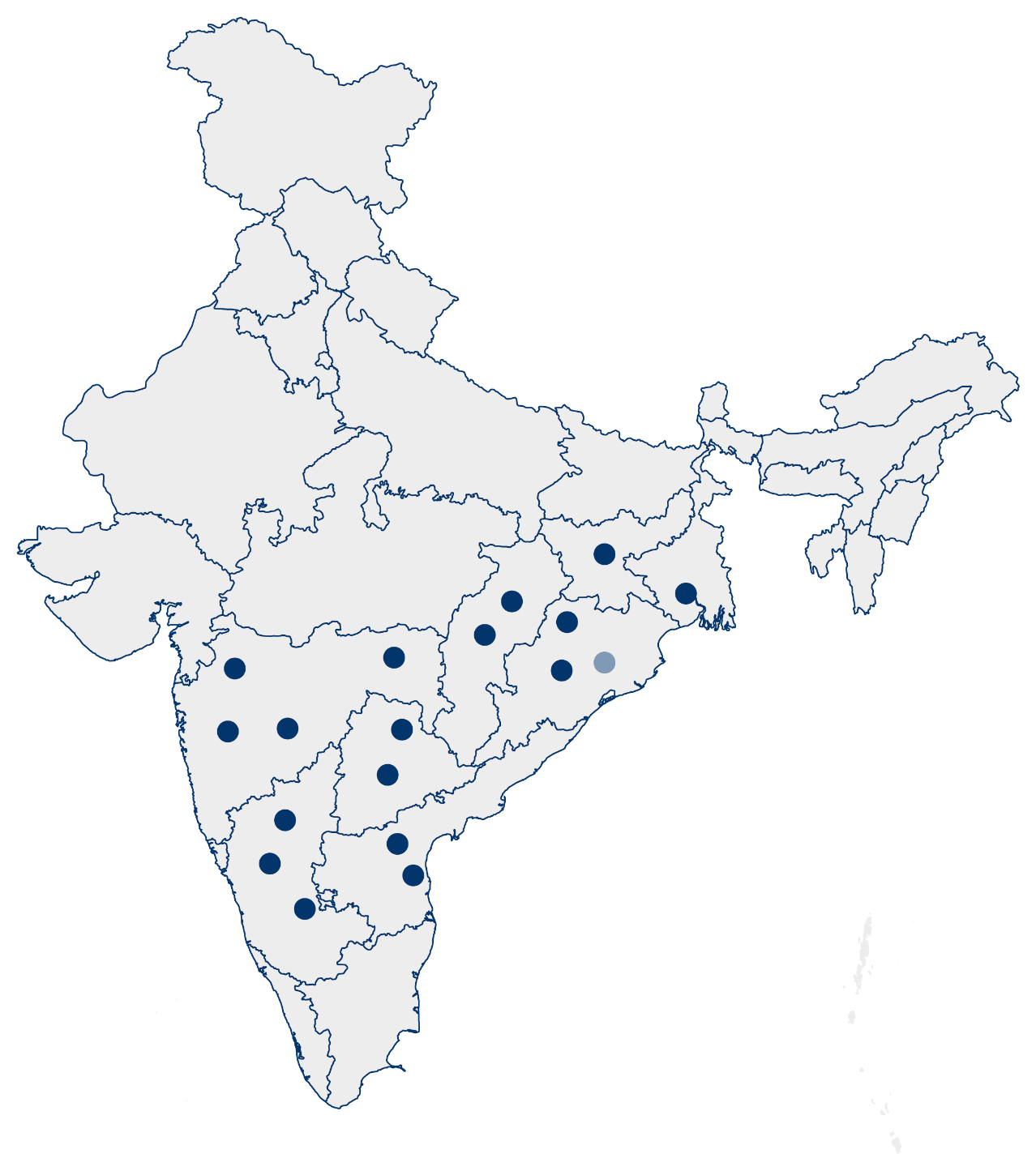 India network map with the GRPL and partner locations shown in the approved reference artwork